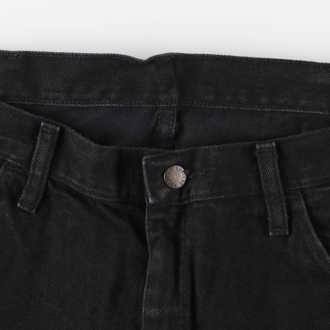 Rustler Black Denim Straight Denim Pants for Men, W36 cotton black type Vintage Second Hand