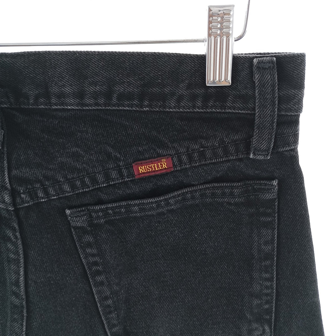 Rustler Black Denim Straight Denim Pants for Men, W30 equivalent cotton black type Vintage Second Hand