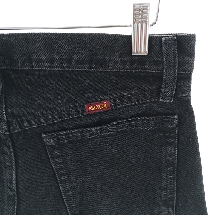 Rustler Black Denim Straight Denim Pants for Men, W30 equivalent cotton black type Vintage Second Hand