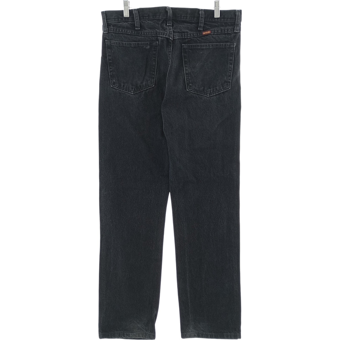 Rustler Black Denim Straight Denim Pants for Men, W34 equivalent cotton black type Vintage Second Hand
