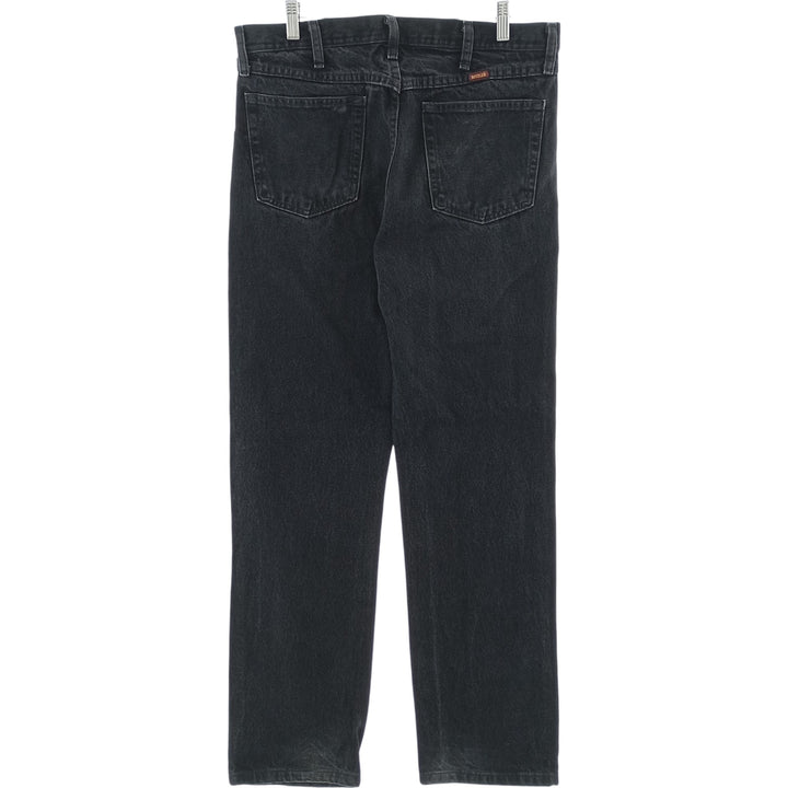 Rustler Black Denim Straight Denim Pants for Men, W34 equivalent cotton black type Vintage Second Hand