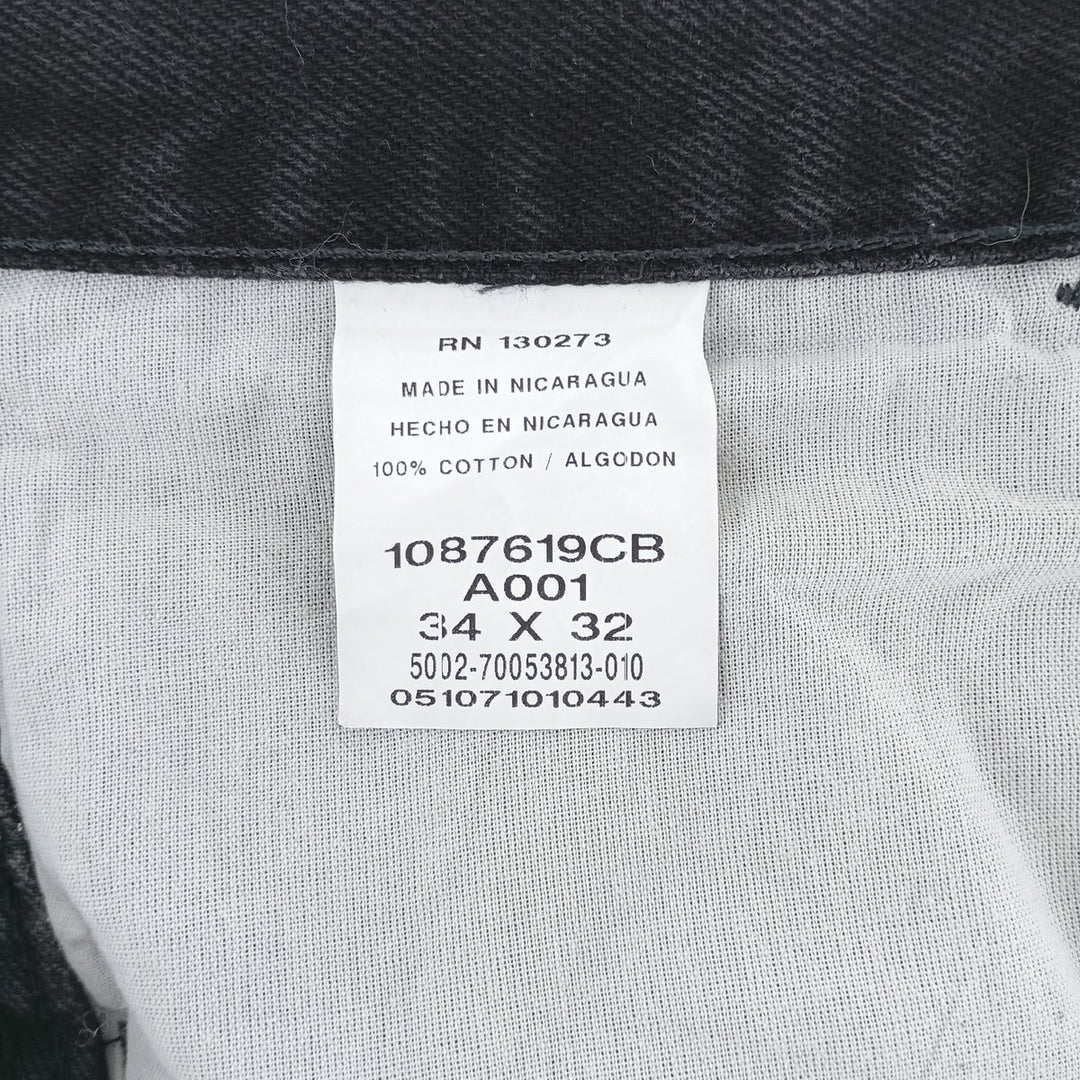 Rustler Black Denim Straight Denim Pants for Men, W34 equivalent cotton black type Vintage Second Hand