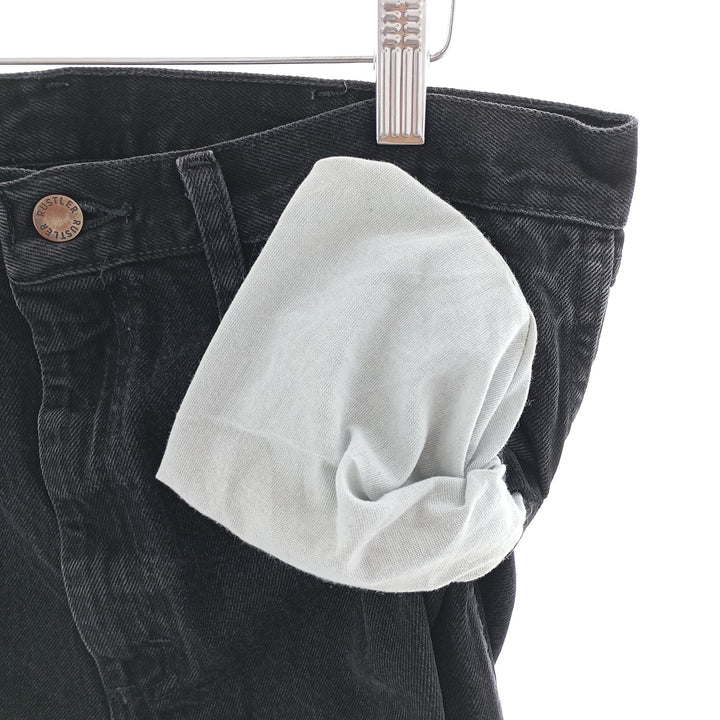 Rustler Black Denim Straight Denim Pants for Men, W34 equivalent cotton black type Vintage Second Hand
