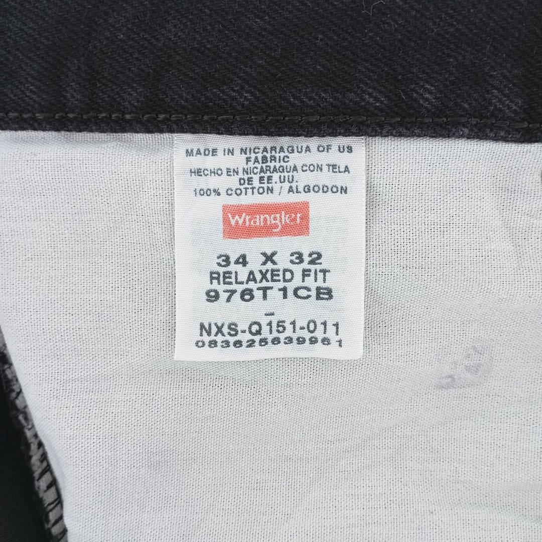 2000'S Wrangler Relaxed Fit Black Denim Straight Leg Denim Pants, Men's Size 34 cotton black type Vintage Second Hand
