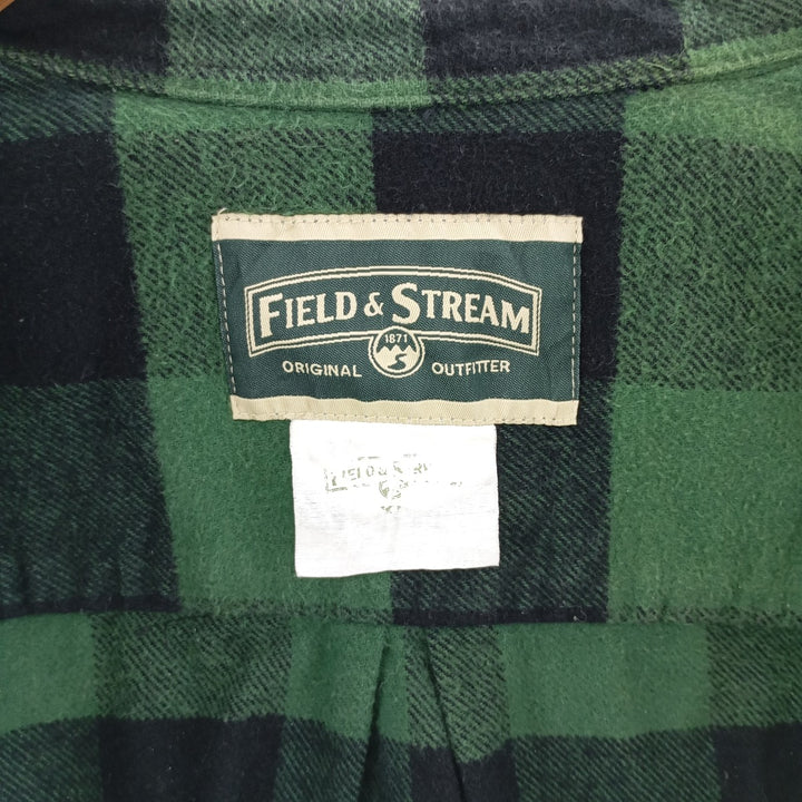 Field and Stream Buffalo Check Long Sleeve Flannel Check Shirt, Men's XL unclear green type Vintage Second Hand