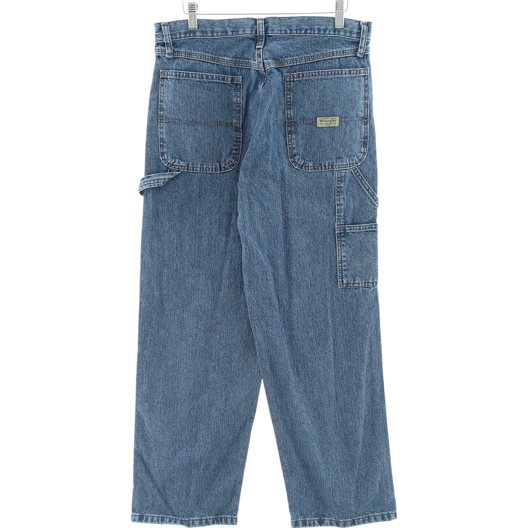 00'S Wrangler CARPENTER denim painter pants for men, equivalent to W33 cotton blue type Vintage Second Hand