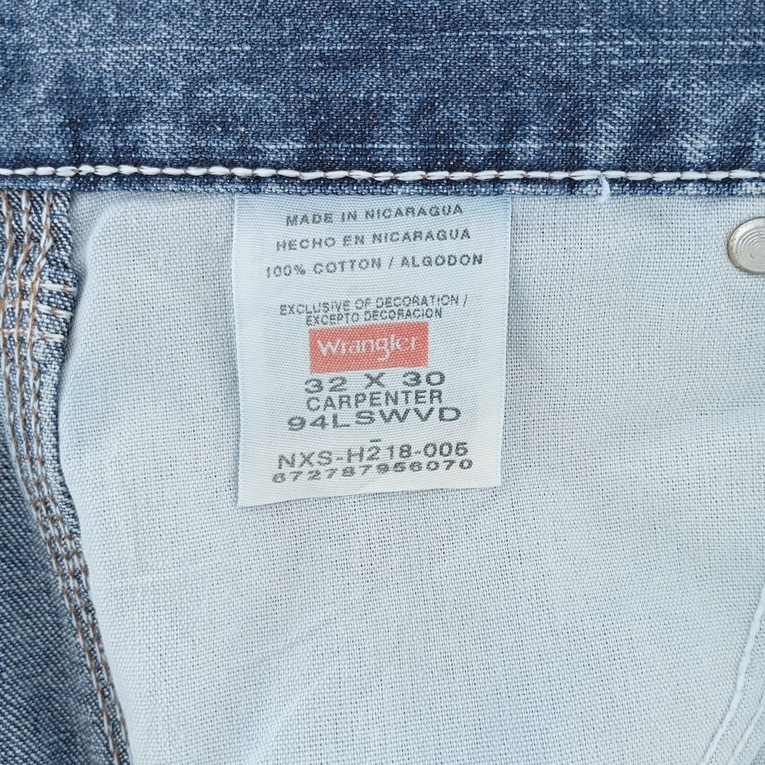 00'S Wrangler CARPENTER denim painter pants for men, equivalent to W33 cotton blue type Vintage Second Hand