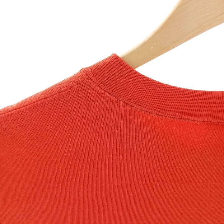 Plain blank sweatshirt, Made in USA, Men's size L cotton orange type Vintage Second Hand