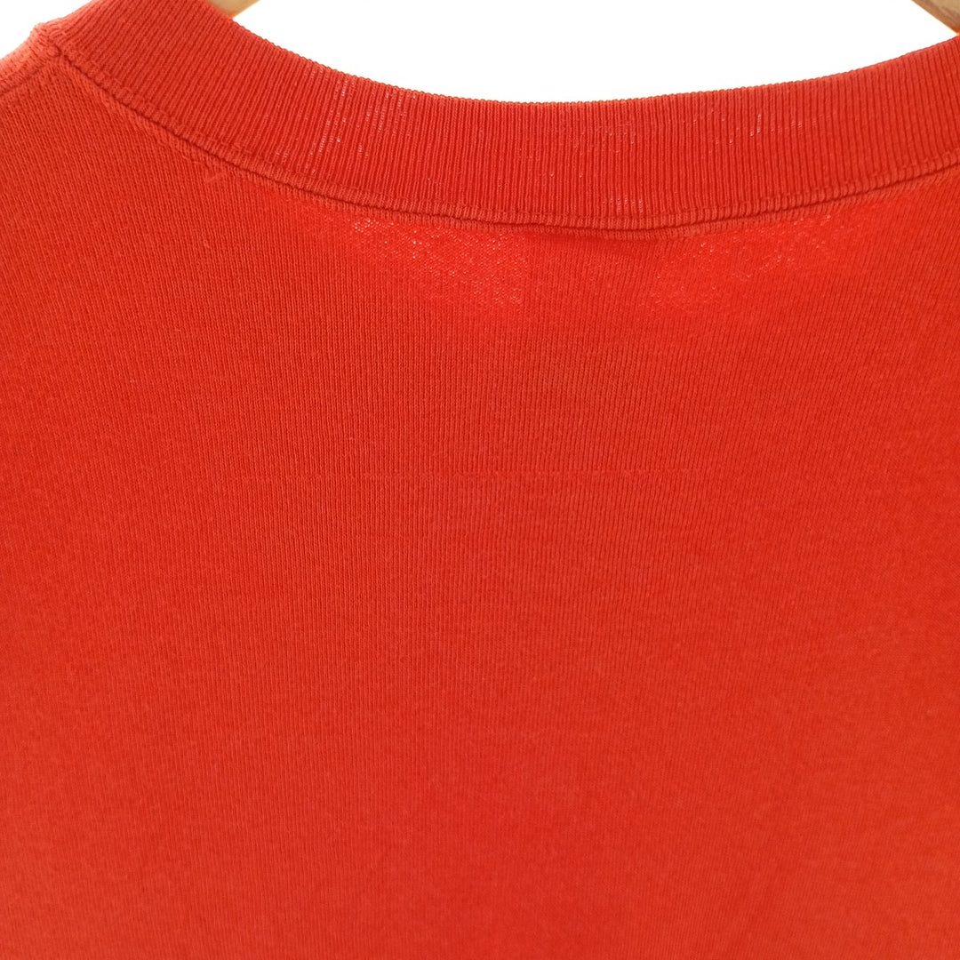 Plain blank sweatshirt, Made in USA, Men's size L cotton orange type Vintage Second Hand