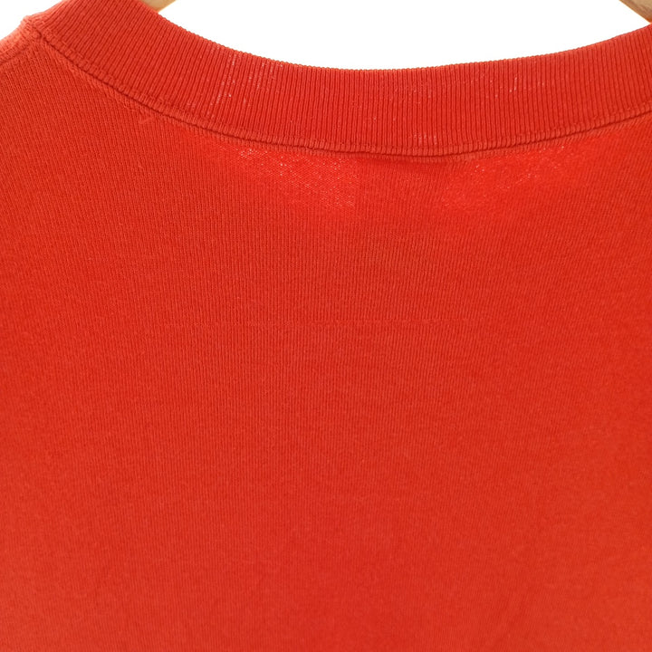 Plain blank sweatshirt, Made in USA, Men's size L cotton orange type Vintage Second Hand