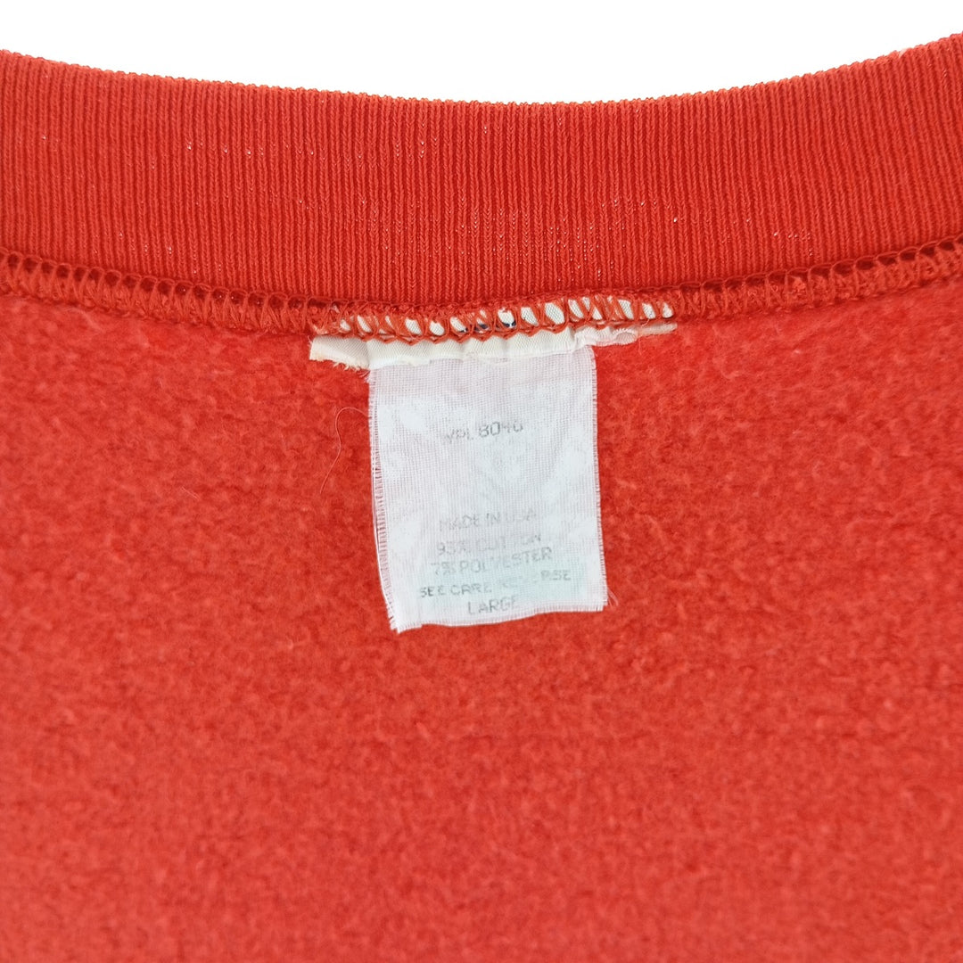 Plain blank sweatshirt, Made in USA, Men's size L cotton orange type Vintage Second Hand