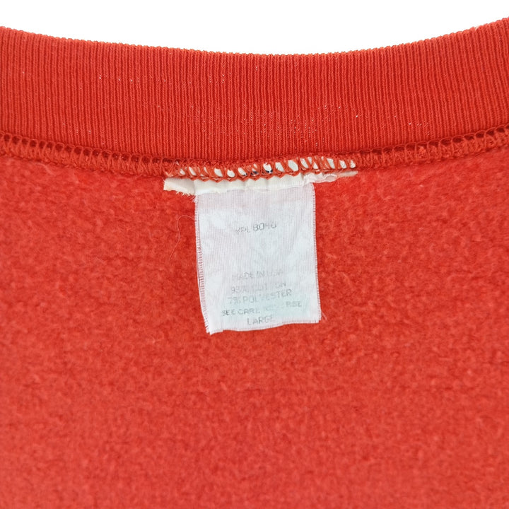 Plain blank sweatshirt, Made in USA, Men's size L cotton orange type Vintage Second Hand