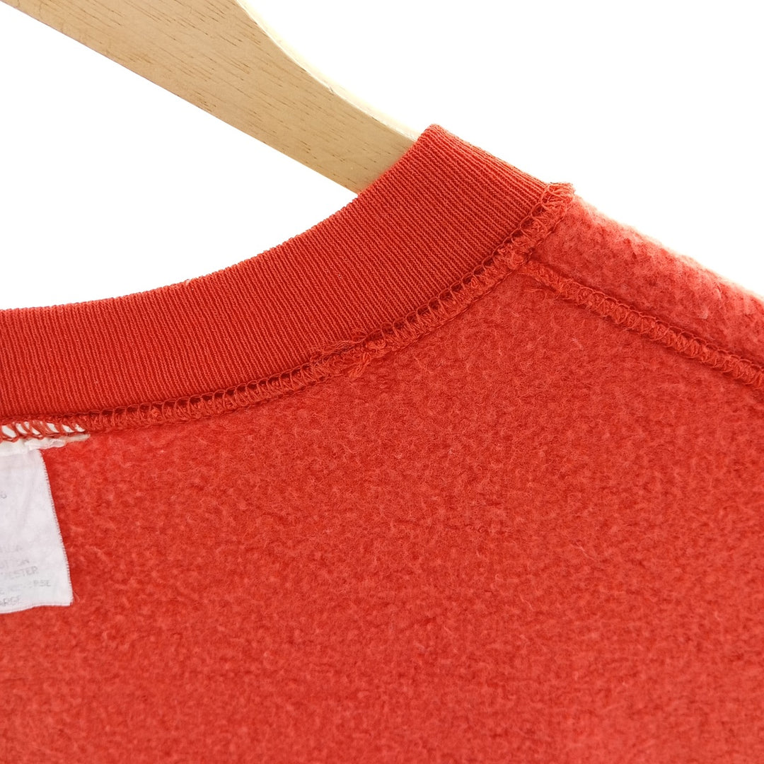 Plain blank sweatshirt, Made in USA, Men's size L cotton orange type Vintage Second Hand