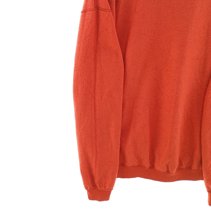 Plain blank sweatshirt, Made in USA, Men's size L cotton orange type Vintage Second Hand