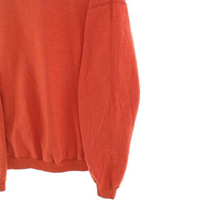 Plain blank sweatshirt, Made in USA, Men's size L cotton orange type Vintage Second Hand