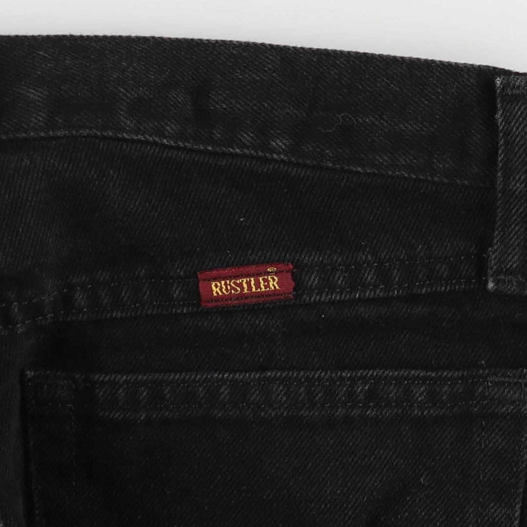 Rustler Black Denim Straight Denim Pants for Men, W30 equivalent cotton black type Vintage Second Hand