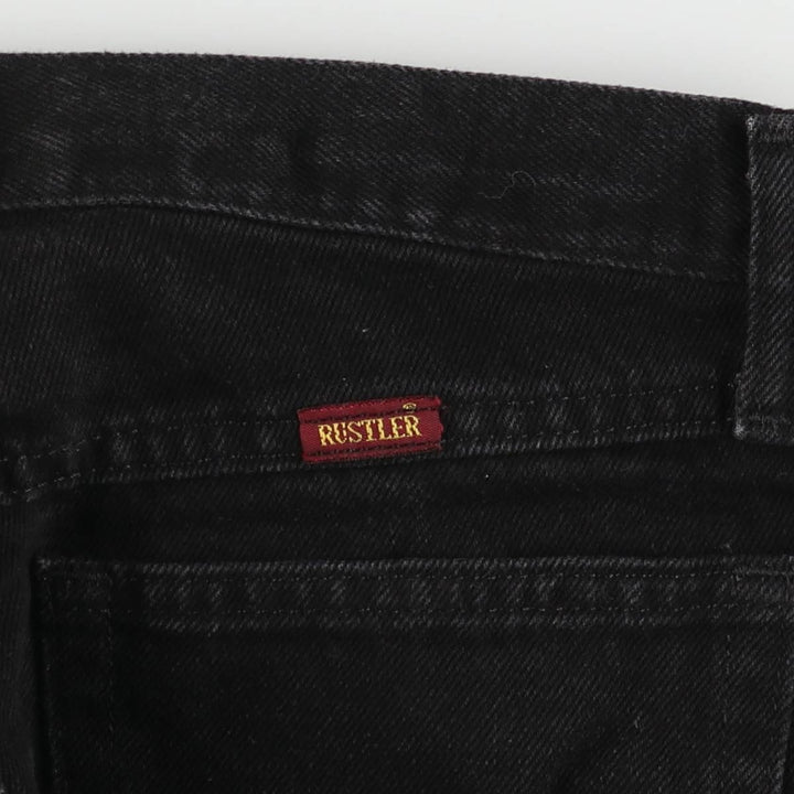 Rustler Black Denim Straight Denim Pants for Men, W30 equivalent cotton black type Vintage Second Hand