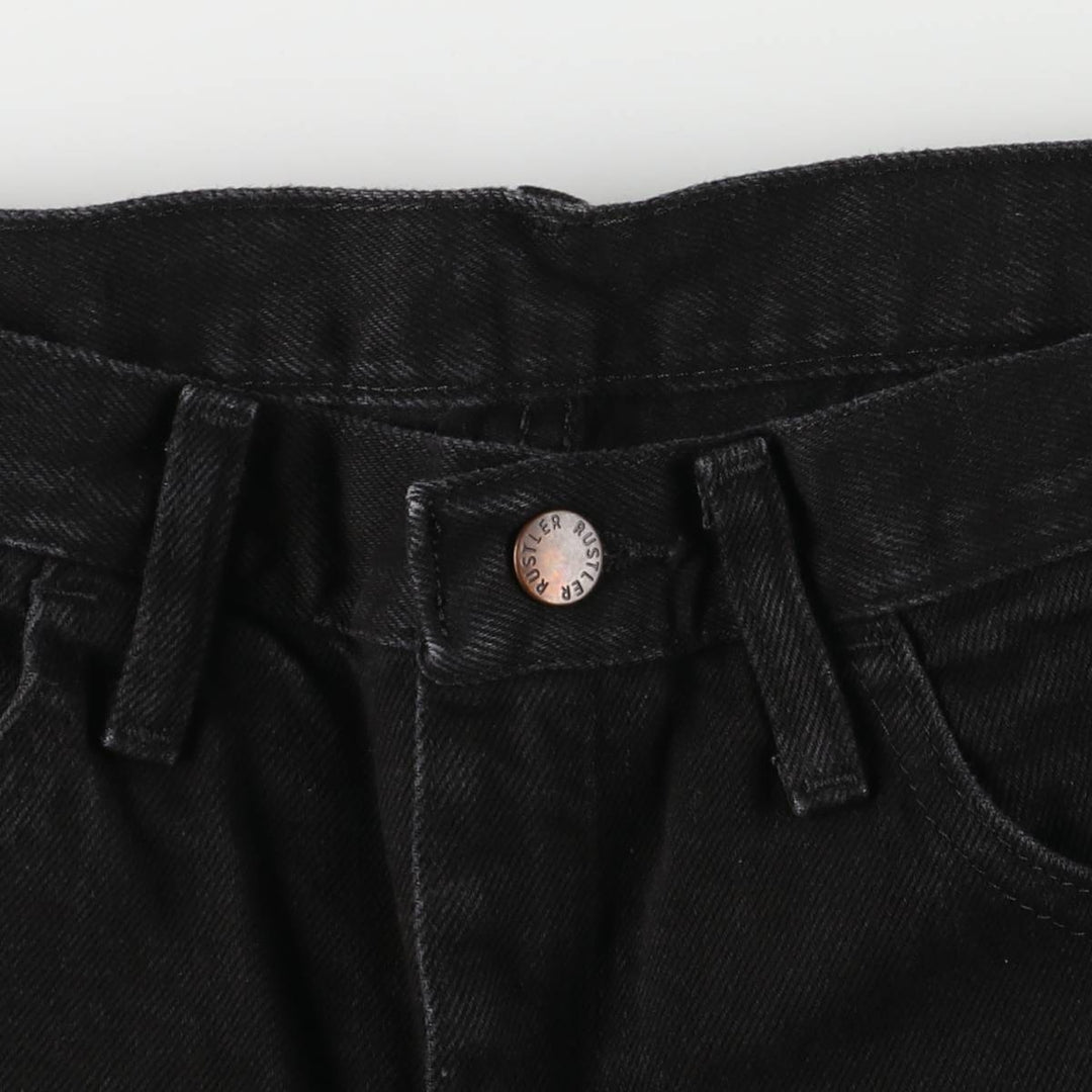 Rustler Black Denim Straight Denim Pants for Men, W30 equivalent cotton black type Vintage Second Hand