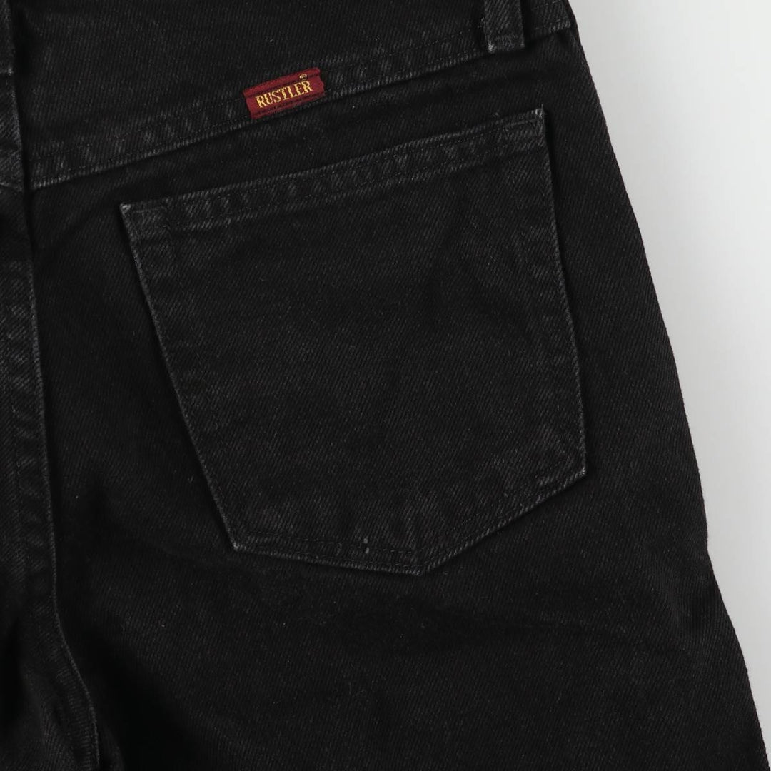Rustler Black Denim Straight Denim Pants for Men, W30 equivalent cotton black type Vintage Second Hand