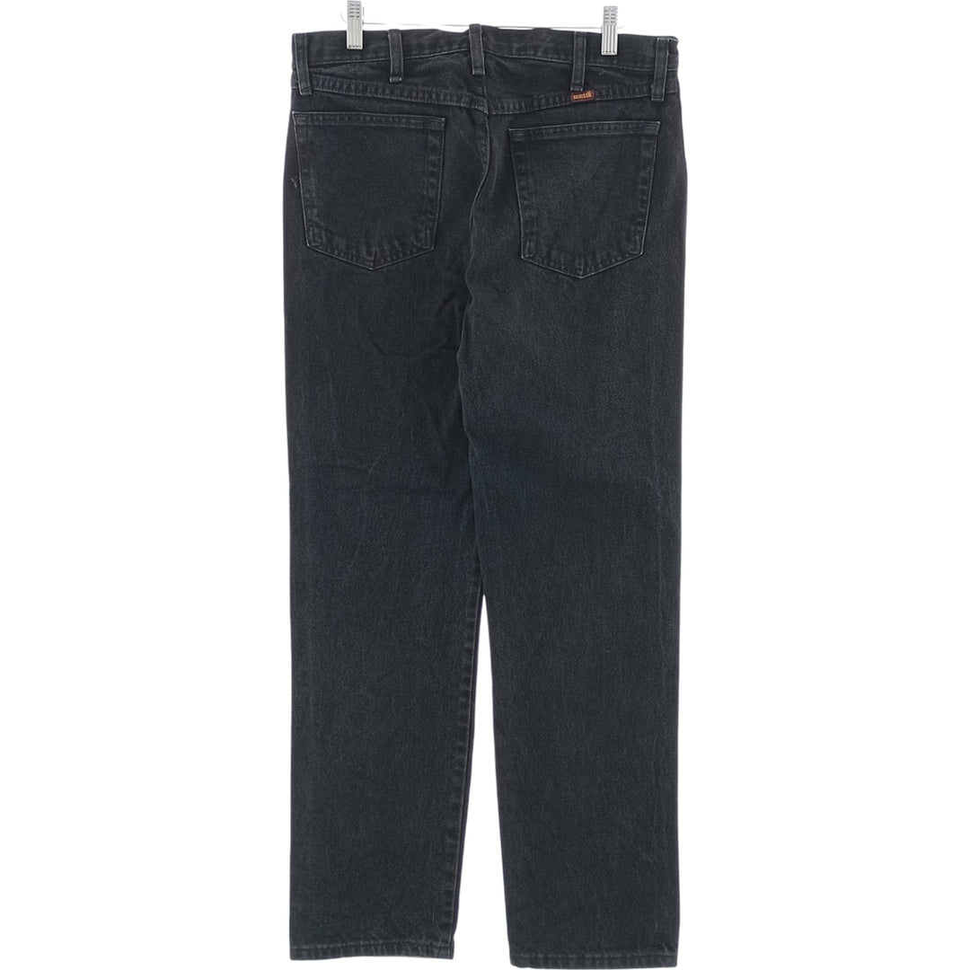 Rustler Black Denim Straight Denim Pants for Men, W34 equivalent cotton black type Vintage Second Hand