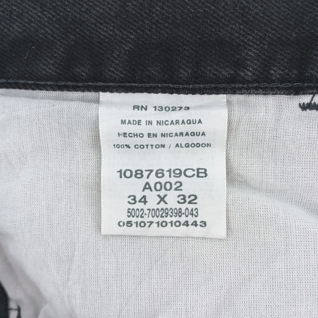 Rustler Black Denim Straight Denim Pants for Men, W34 equivalent cotton black type Vintage Second Hand
