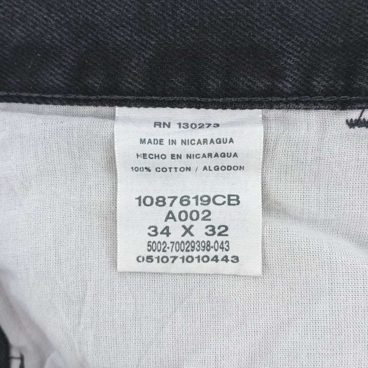 Rustler Black Denim Straight Denim Pants for Men, W34 equivalent cotton black type Vintage Second Hand