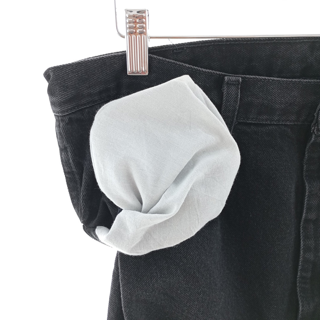Rustler Black Denim Straight Denim Pants for Men, W34 equivalent cotton black type Vintage Second Hand