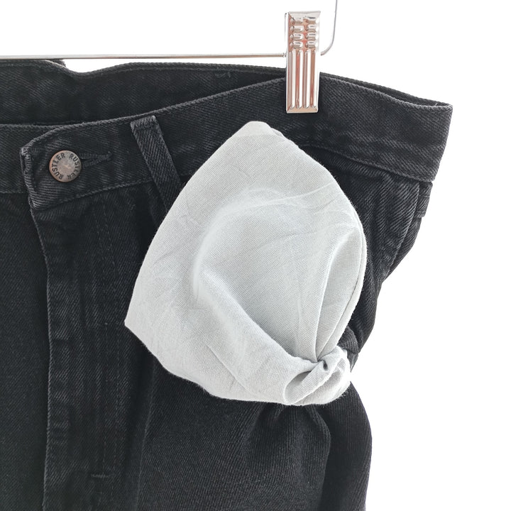 Rustler Black Denim Straight Denim Pants for Men, W34 equivalent cotton black type Vintage Second Hand