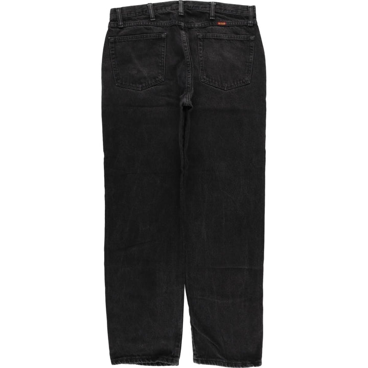 Rustler Black Denim Straight Denim Pants for Men, W35 equivalent cotton black type Vintage Second Hand