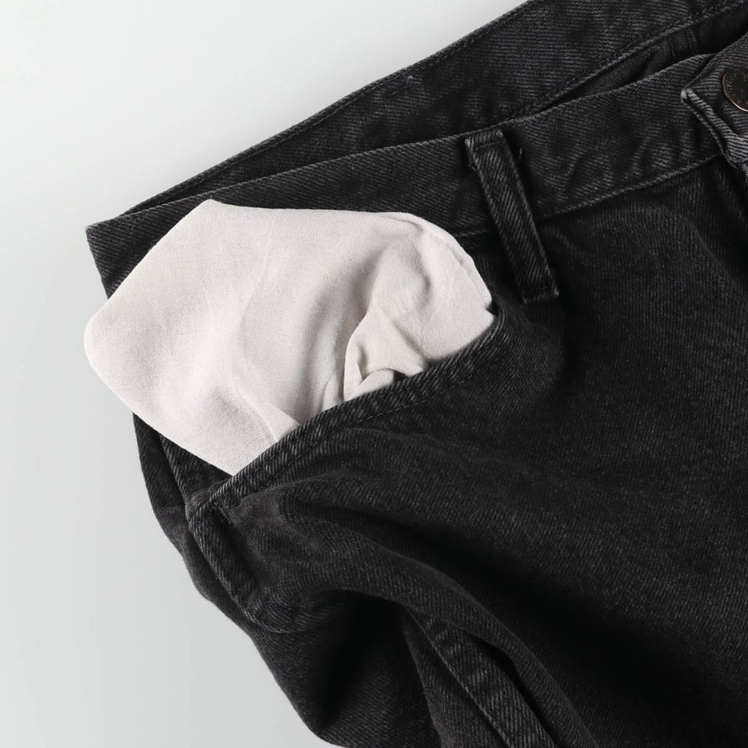 Rustler Black Denim Straight Denim Pants for Men, W35 equivalent cotton black type Vintage Second Hand