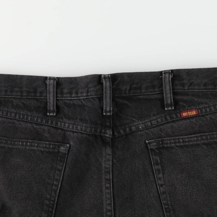 Rustler Black Denim Straight Denim Pants for Men, W35 equivalent cotton black type Vintage Second Hand