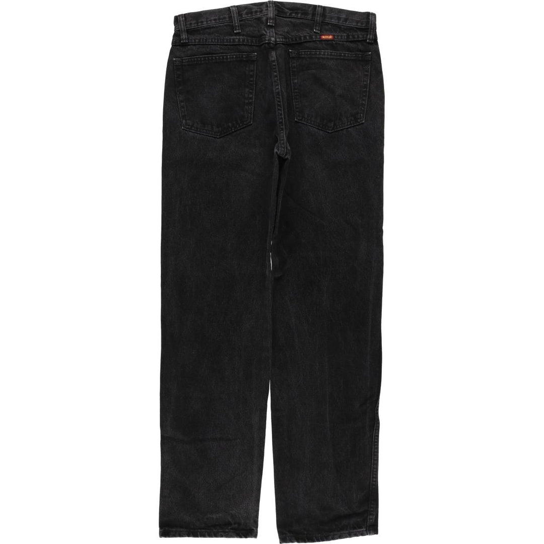 Rustler Black Denim Straight Denim Pants for Men, W33 equivalent cotton black type Vintage Second Hand