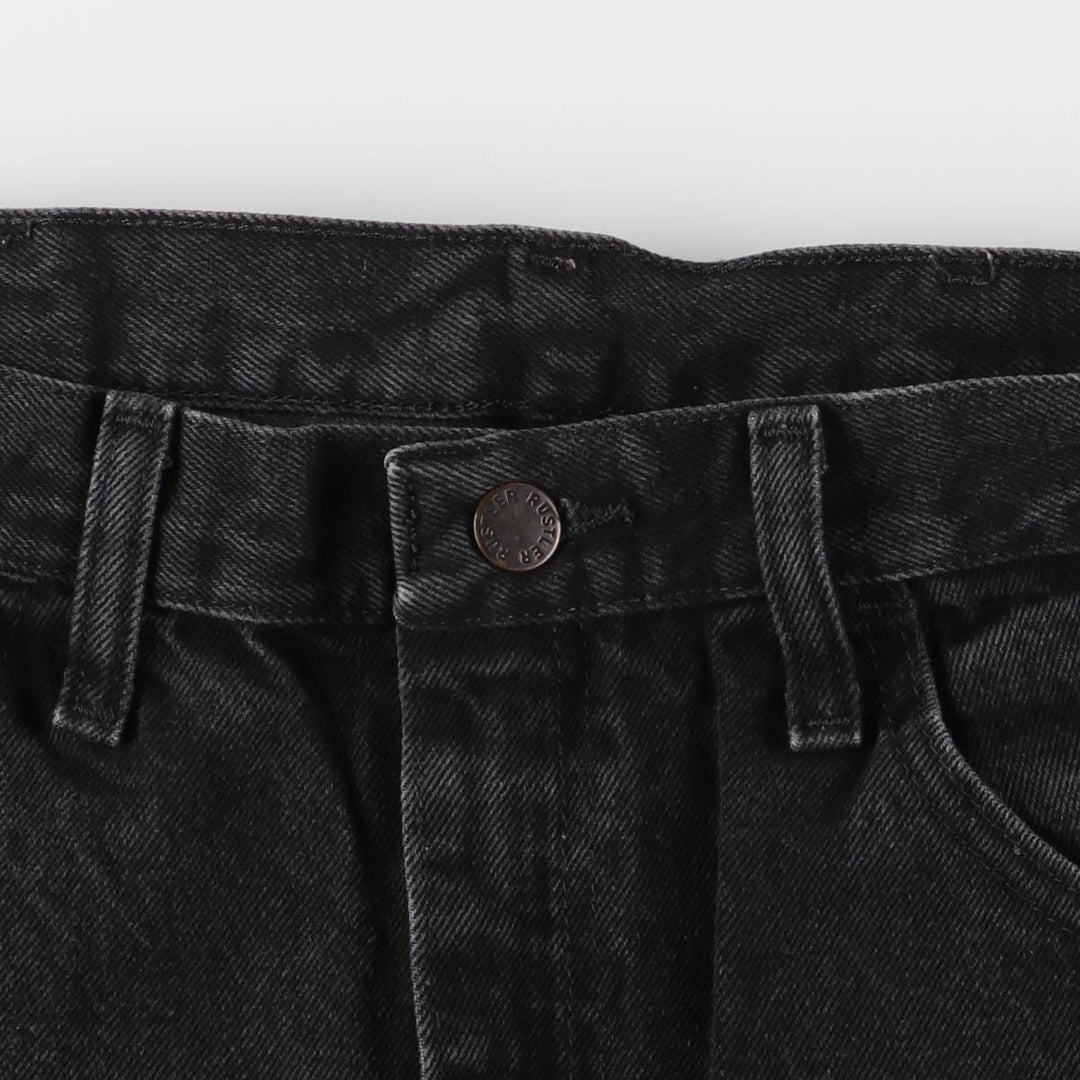 Rustler Black Denim Straight Denim Pants for Men, W33 equivalent cotton black type Vintage Second Hand