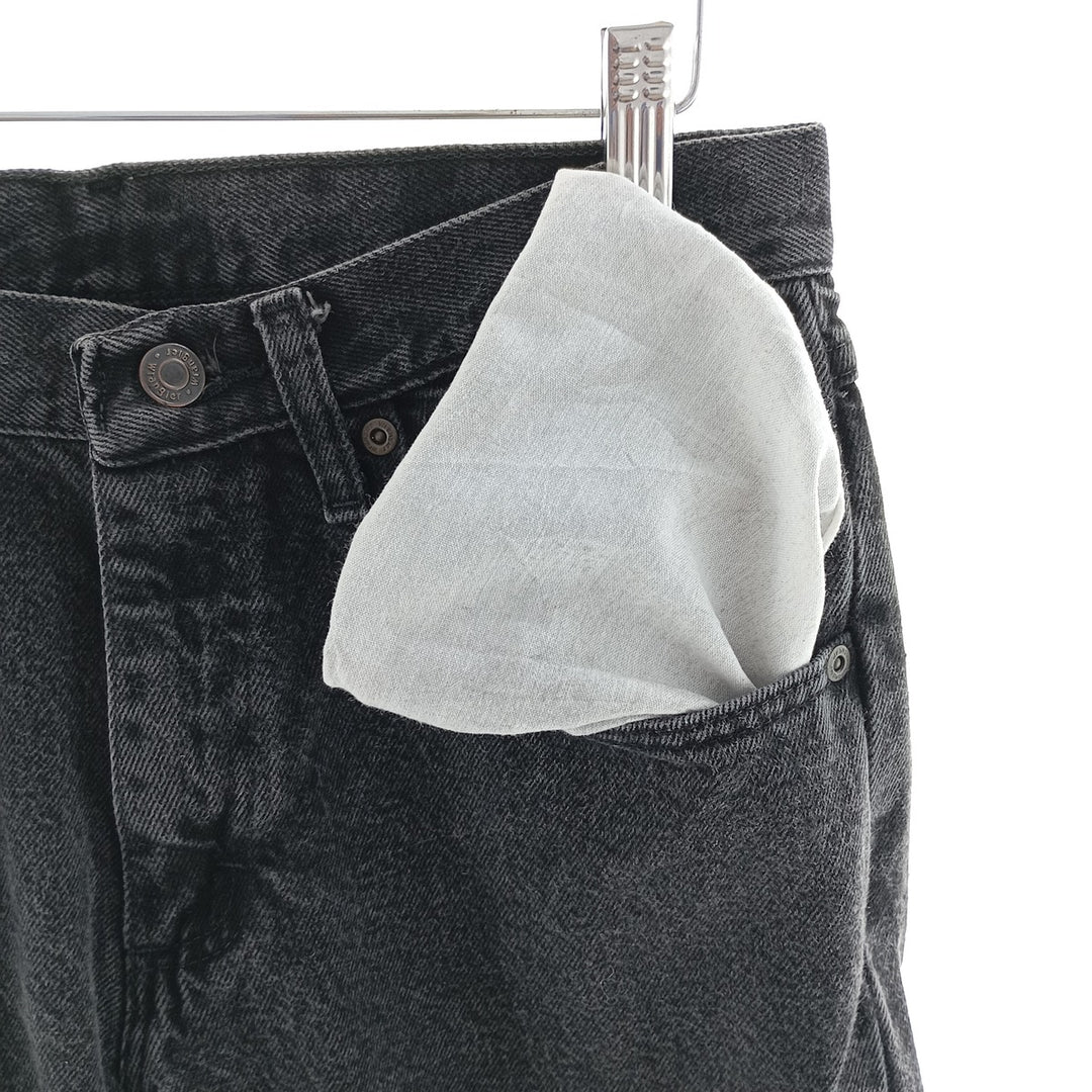 Wrangler Black Denim Straight Denim Pants Men's W29 cotton black type Vintage Second Hand