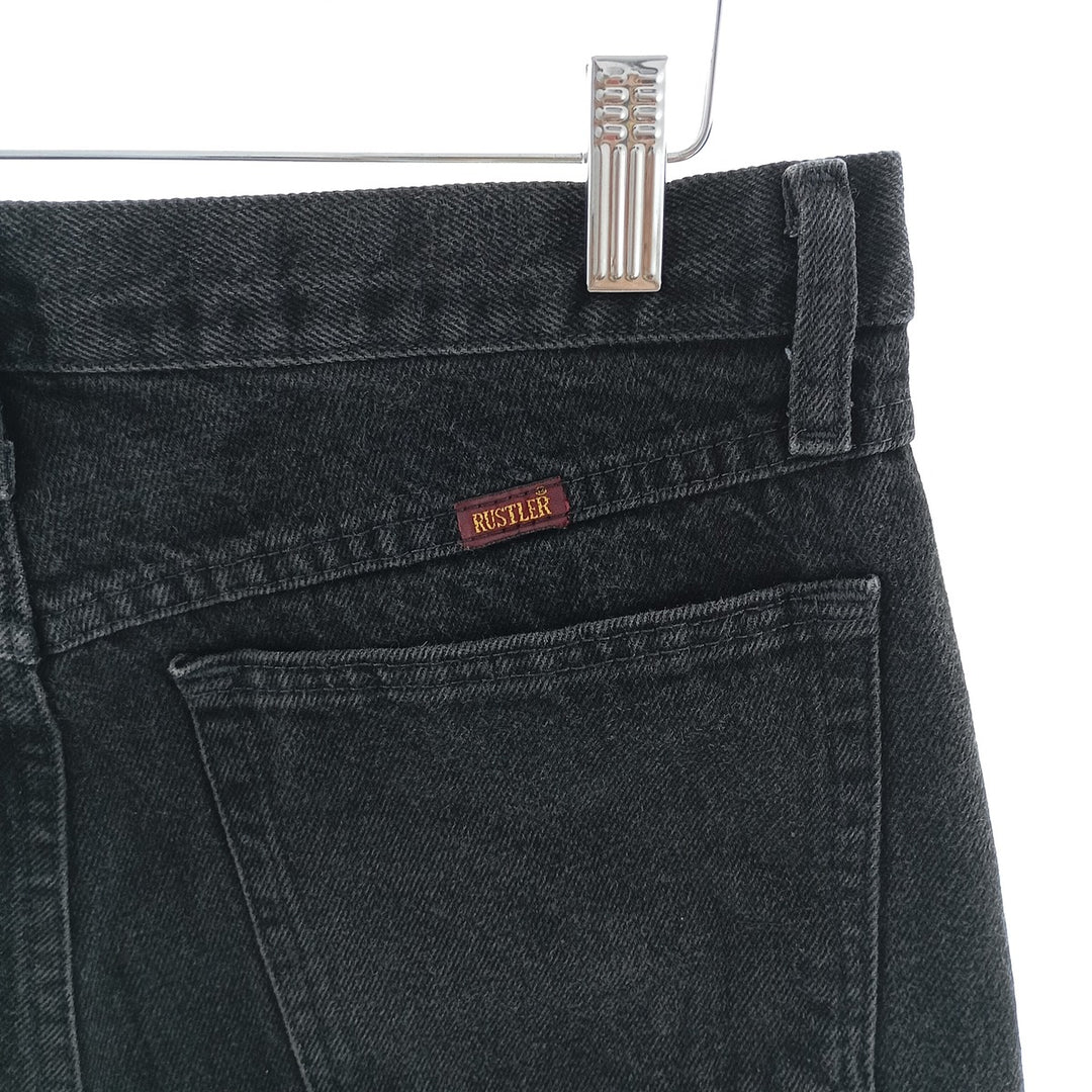 Rustler Black Denim Straight Denim Pants for Men, W31 equivalent cotton black type Vintage Second Hand