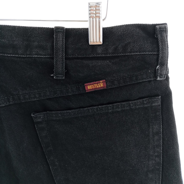 Rustler Black Denim Straight Denim Pants for Men, W36 cotton black type Vintage Second Hand