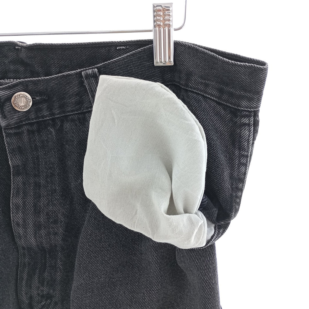 Wrangler Men's Black Denim Tapered Denim Pants, Size W36 cotton black type Vintage Second Hand