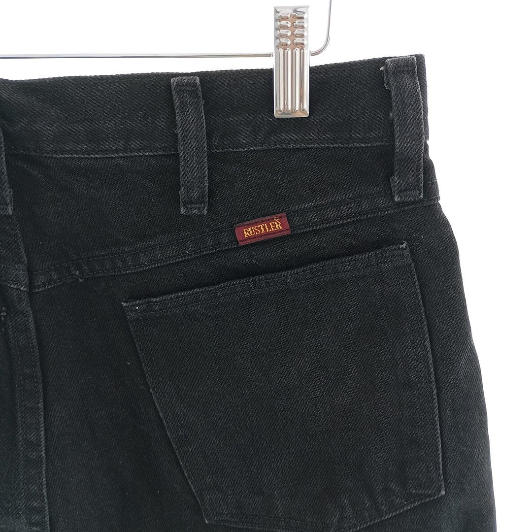 Rustler Black Denim Straight Denim Pants for Men, W32 equivalent cotton black type Vintage Second Hand