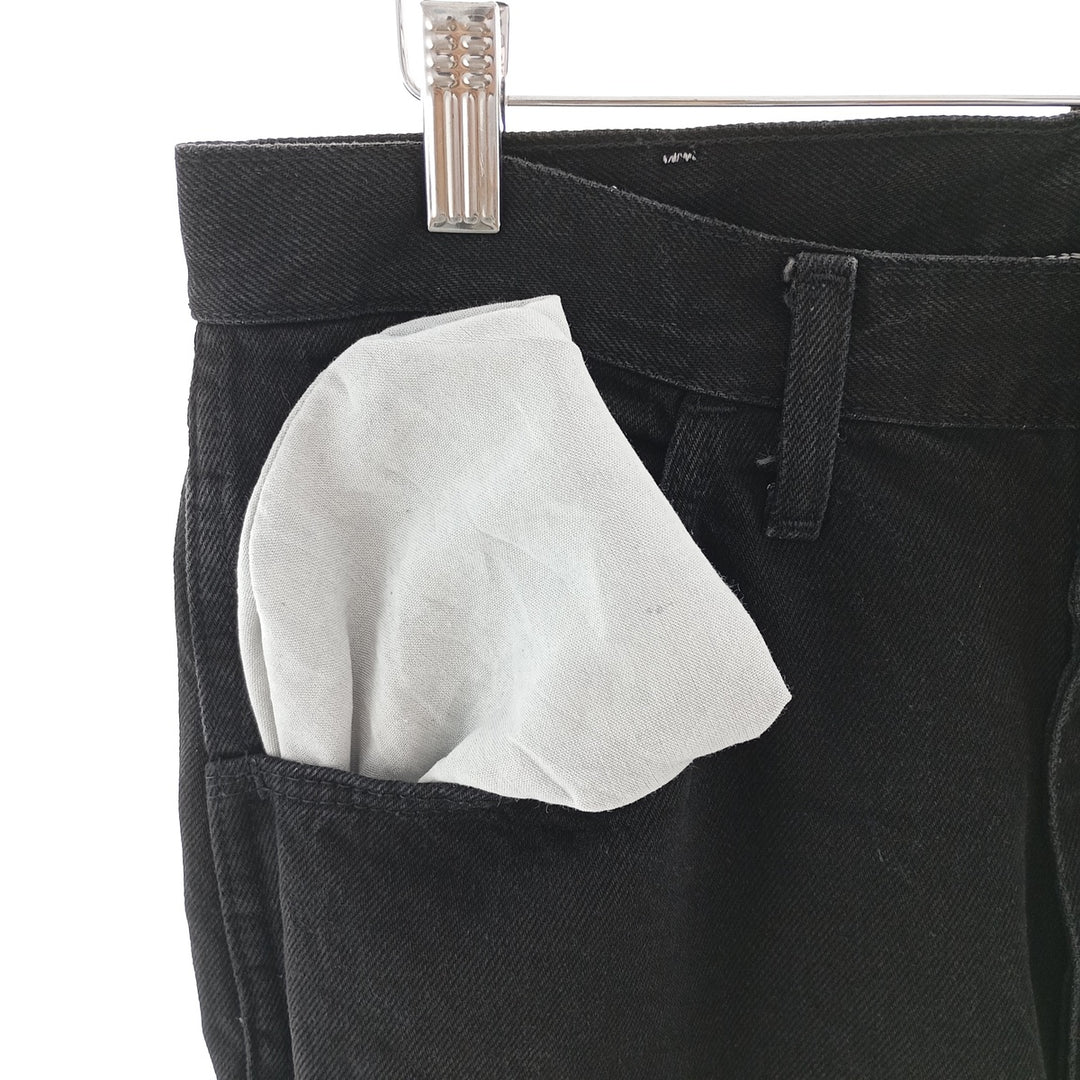 Rustler Black Denim Straight Denim Pants for Men, W32 equivalent cotton black type Vintage Second Hand