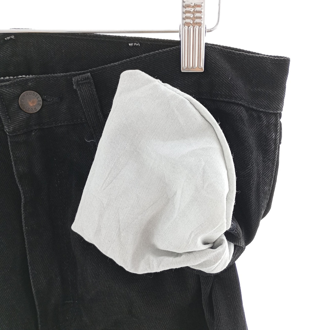 Rustler Black Denim Straight Denim Pants for Men, W32 equivalent cotton black type Vintage Second Hand