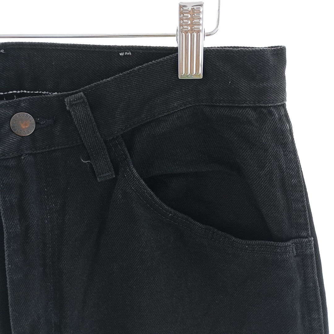 Rustler Black Denim Straight Denim Pants for Men, W32 equivalent cotton black type Vintage Second Hand