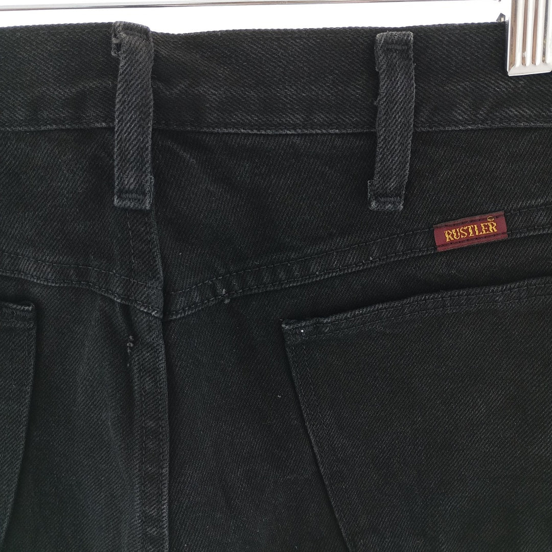 Rustler Black Denim Straight Denim Pants for Men, W32 equivalent cotton black type Vintage Second Hand