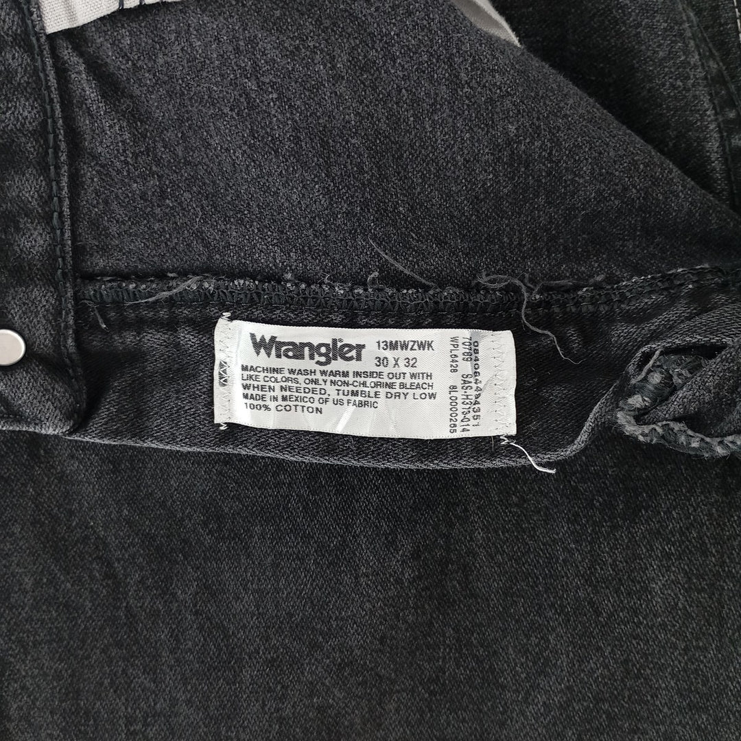 Vintage 1990s-2000'S Wrangler 13MWZ Black Denim Tapered Denim Pants, Men's Size W30 cotton black type Vintage Second Hand