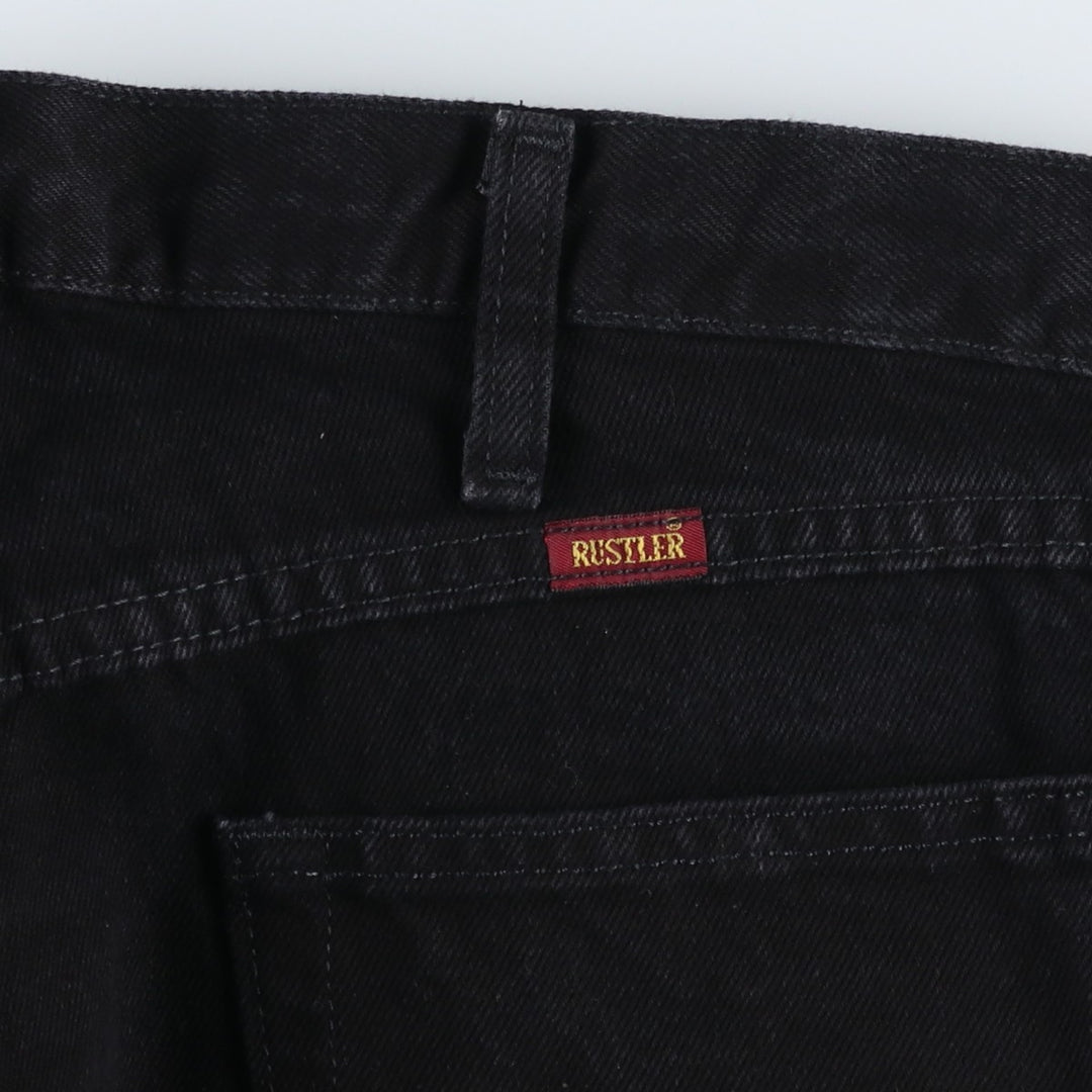Rustler Black Denim Straight Denim Pants for Men, W36 cotton black type Vintage Second Hand