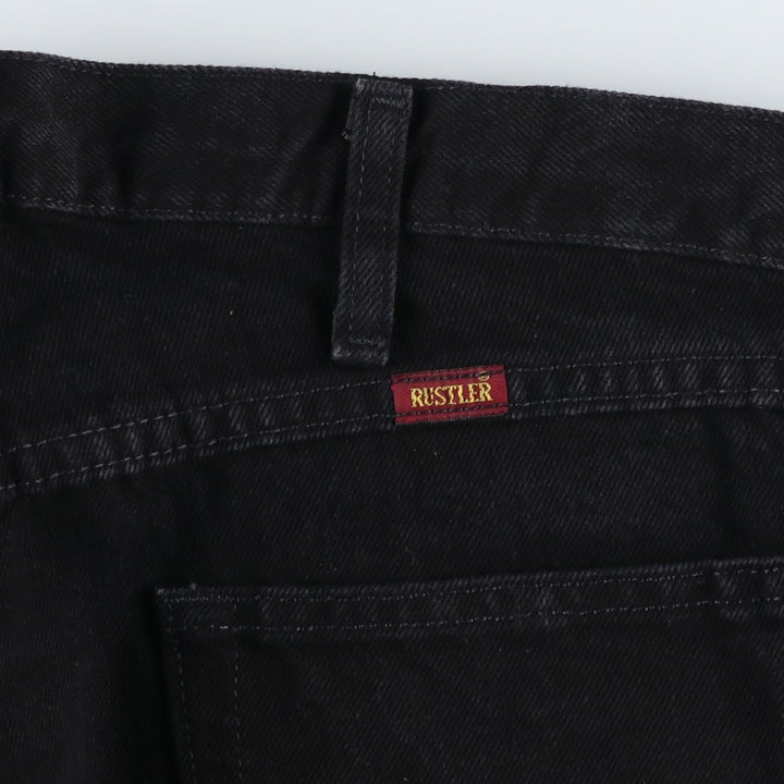 Rustler Black Denim Straight Denim Pants for Men, W36 cotton black type Vintage Second Hand