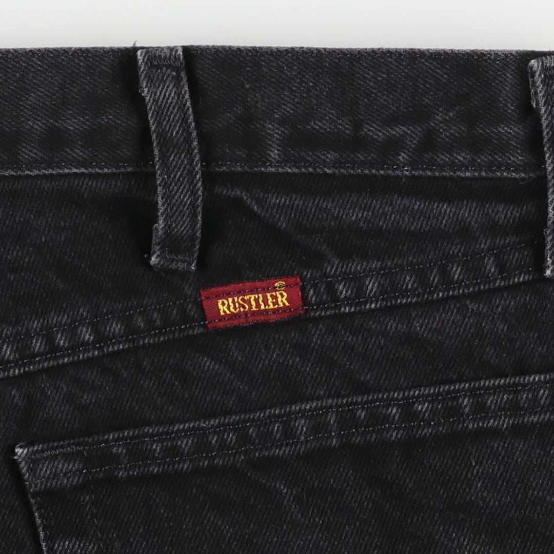 Rustler Black Denim Straight Denim Pants for Men, W36 cotton black type Vintage Second Hand