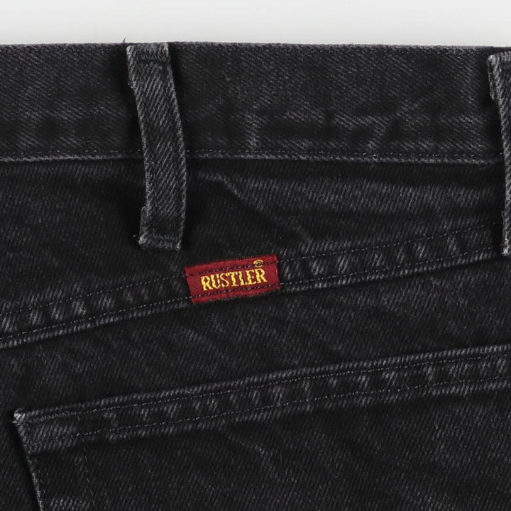 Rustler Black Denim Straight Denim Pants for Men, W36 cotton black type Vintage Second Hand