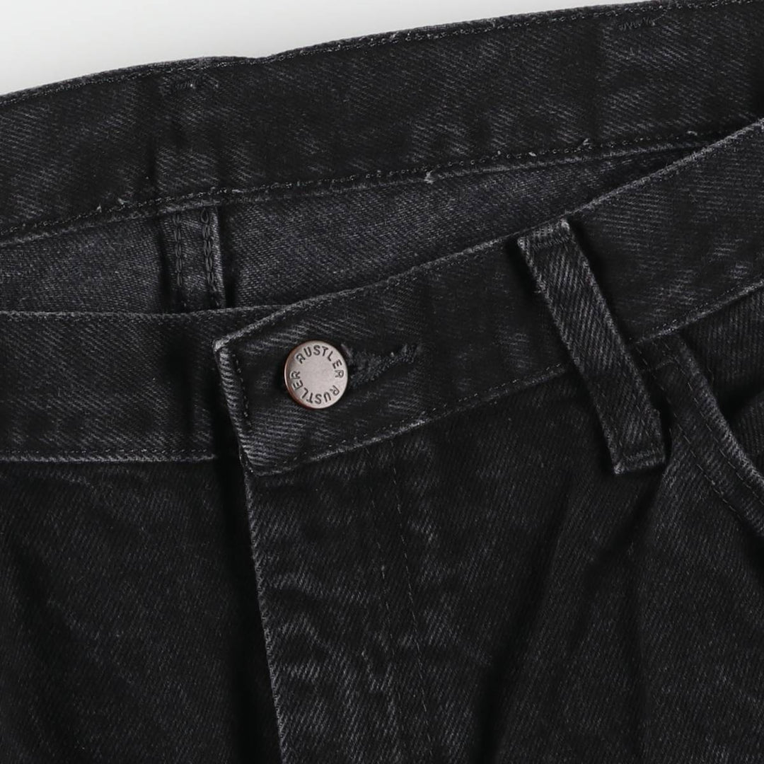 Rustler Black Denim Straight Denim Pants for Men, W36 cotton black type Vintage Second Hand