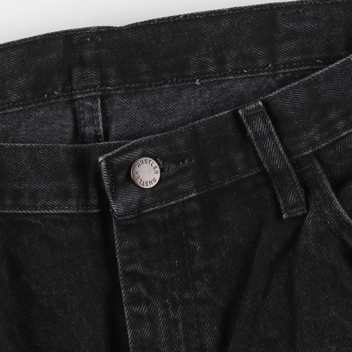 Rustler Black Denim Straight Denim Pants for Men, W36 cotton black type Vintage Second Hand
