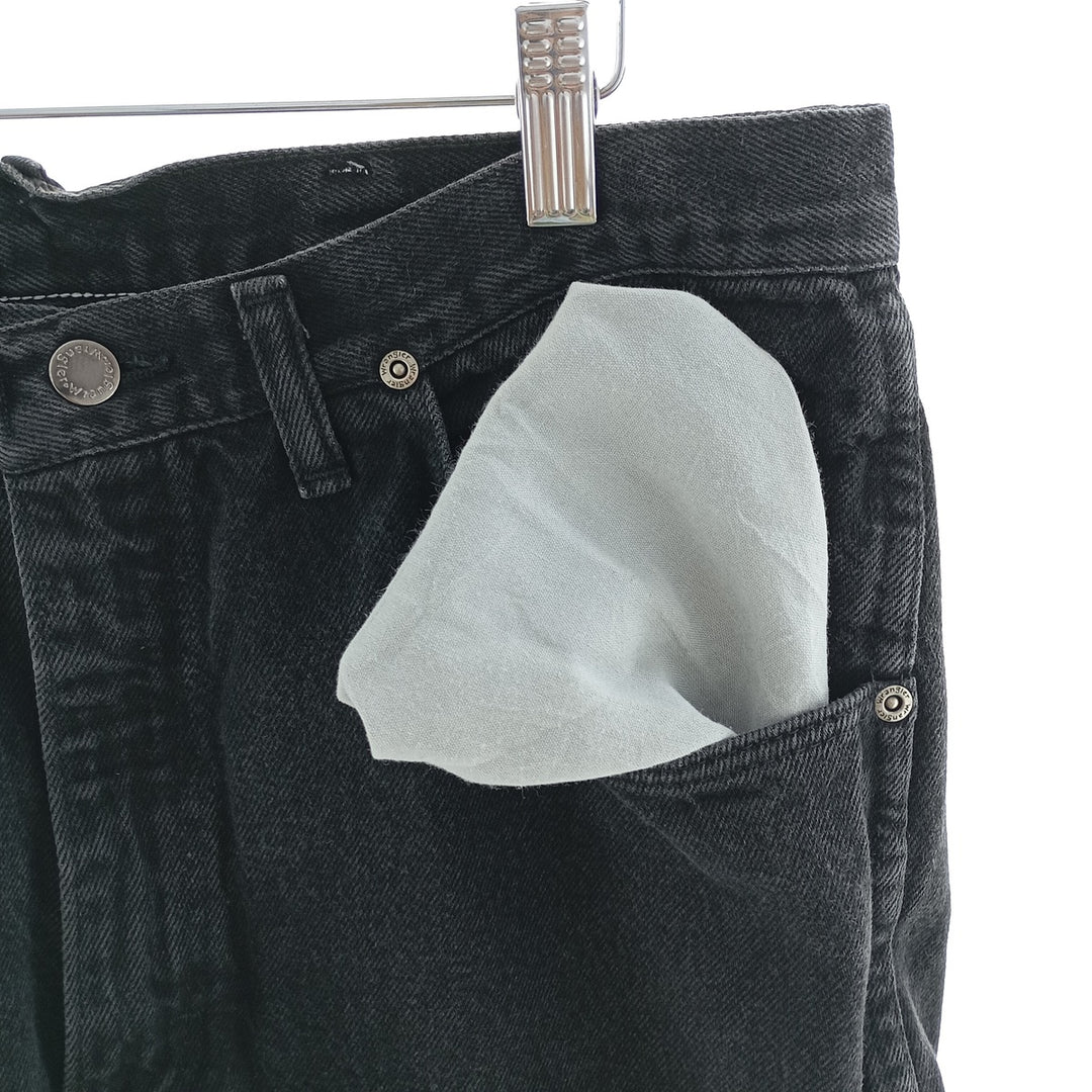 Wrangler Black Denim Straight Denim Pants for Men, W34 cotton black type Vintage Second Hand